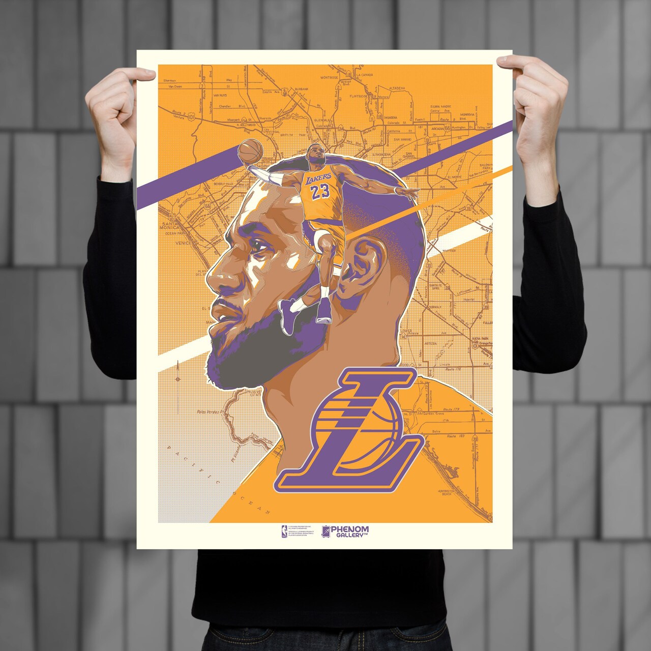 Phenom Gallery Los Angeles Lakers LeBron James 18" x 24" Serigraph